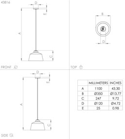 Eglo 43816 - Luster na lanku SOUTHERY 1xE27/40W/230V