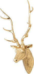 Zlatá veľká nástenná hlava jeleňa Deer z polyresinu XL – 57*38*103 cm