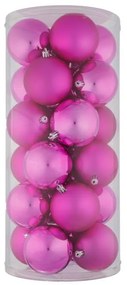 DECOLED Plastové koule, prům. 6 cm, růžové,12x lesklá,12x matná
