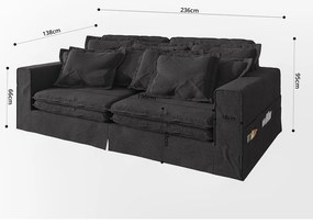 Čierna pohovka 236 cm Nora – Ropez