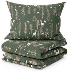 Obliečky z mikrovlákna OAK DEER tmavo zelené Rozmer obliečky: 70 x 90 cm | 140 x 200 cm