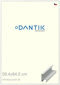 DANTIK rám na obraz 59,4x84 | ALU Bílá matná (Plexi Čiré)