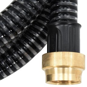 Odsávacia hadica s mosadznými spojkami, čierna 1,1" 5 m, PVC