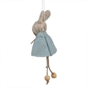 Modrý plstený závesný veľkonočný zajačik Magiccal - 6*3*13 cm