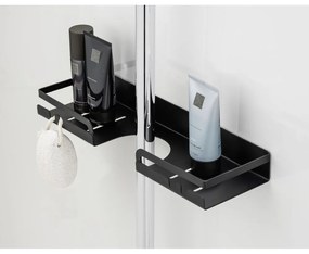 Čierna samodržiaca kúpeľňová polička z nerezovej ocele Altarella - Wenko