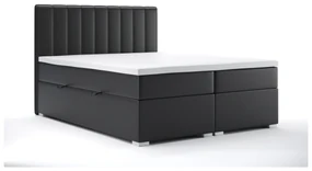Manželská posteľ Boxspring 180 cm Ranaly (čierna ekokoža) (s úložným priestorom). Akcia -20%. Vlastná spoľahlivá doprava až k Vám domov. 1044312
