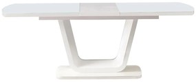 Rozkladací jedálenský stôl 160 OLAF (biely lesk) (pre 6-8 osôb). Vlastná spoľahlivá doprava až k Vám domov. 1091460