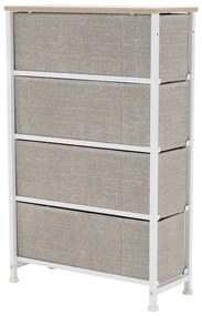 Komoda OFELIA s látkovými zásuvkami, biela