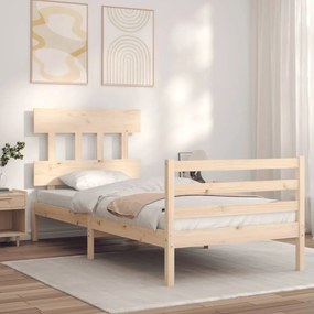 Rám postele s čelom 2FT6 malé jednolôžko masívne drevo 3195116