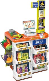 Súprava do obchodu: pokladňa, nákupný vozík, skener, supermarket, detský obchod