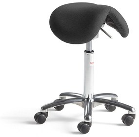 Sedlová kancelárska stolička DERBY FLEX, tmavošedá tkanina