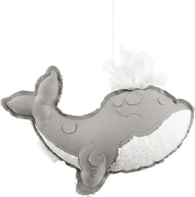 Závesná dekorácia veľryba šedá 40x25x8cm