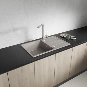 Laveo Wolin, 1-komorový granitový drez 780x480x185 mm, béžová, LAV-SPW_411T