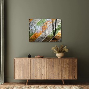 Sklenený obraz - Striedanie ročných období (70x50 cm)