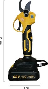 Akumulátorové záhradné nožnice HAYAMI HA-1040 + kufrík + 2 batérie