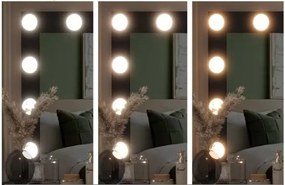 Toaletný stolík Hollywood STAR čierny s LED osvetlením