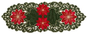 VIANOČNÝ BEHÚŇ NA STÔL POINSETTIA 35X183 CM VZOROVANÝ