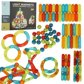 IKO Svietiace magnetické bloky pre deti – 102 prvkov