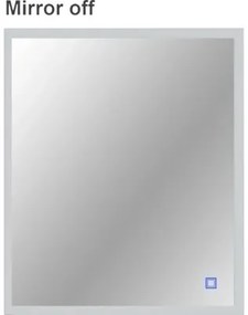 Zrkadlo do kúpeľne s osvetlením Square LED 65x60 cm s vypínačom a podložkou proti zahmlievaniu