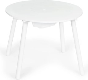 ECOTOYS detský stolík + 2 stoličky, biely skandinávsky set so sieťovým úložiskom