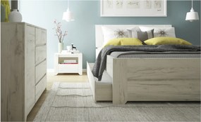 Sconto Posteľ ANGEL 91 dub craft biely, 140x200 cm