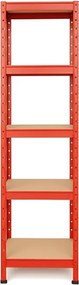 Regál 180x40x40 cm lakovaný 5-policový, nosnosť 875 kg - červený