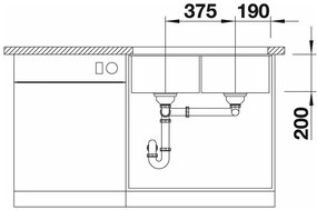 BLANCO SUBLINE 350/350 U InFino Silgranit čierna bez tiahla 525987