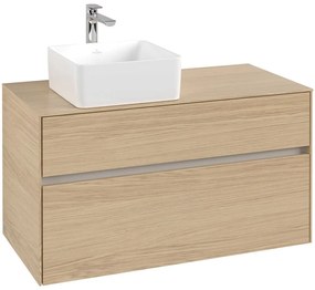 VILLEROY &amp; BOCH Collaro závesná skrinka pod umývadlo na dosku (umývadlo vľavo), 2 zásuvky, 1000 x 500 x 548 mm, Nordic Oak, C03900VJ