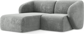 Sivá ženilková rohová pohovka (ľavý roh/s leňoškou) Lani – Makamii