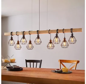 Eglo 44077 - Luster na lanku TOWNSHEND 9xE27/60W/230V - FSC certifikované EG44077