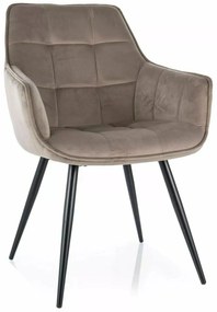 Stolička Lilia Velvet Tmavobéžová