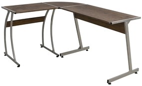 Rohový písací stôl hnedý kompozitné drevo 375955