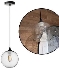 Stropné svietidlo BALL čierne/biele - kov/sklo - číre