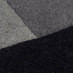 Čierno-sivý ručne tkaný vlnený koberec 150x240 cm Collage Monochrome – Flair Rugs