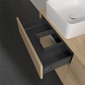 VILLEROY &amp; BOCH Collaro závesná skrinka pod dve umývadlá na dosku, 4 zásuvky, 1200 x 500 x 548 mm, Nordic Oak, C04400VJ