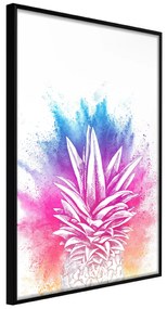 Artgeist Plagát - Colourful Pineapple [Poster] Veľkosť: 40x60, Verzia: Čierny rám