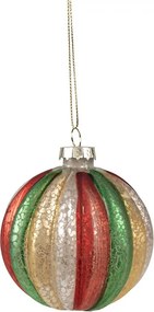 Set 4ks farebná sklenené vianočné gule Nostalgic Christmas - 8*8 cm
