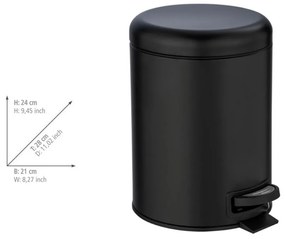Wenko Pedálový odpadkový kôš Leman 5 l, čierna, 5 l
