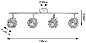 Rabalux 3130 - Bodové svietidlo GRENDEL 4xE14/40W/230V