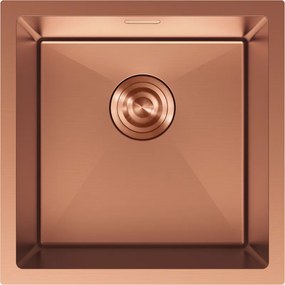 Mexen Trixo, 1-komorový nerezový drez 440 x 440 mm, brúsená meď, 6413441000-65