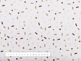 Biante Bavlnený obdĺžnikový obrus Sandra SA-396 Hnedo-béžové konfety na bielom 120x200 cm