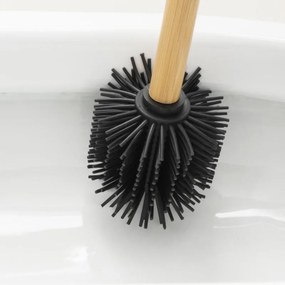 Erga Bambo, WC kefa so silikónovou hlavou a bambusovou rúčkou, 34 cm, čierna / bambus, ERG-YKA-V.WCZ BAMBO-SILKA