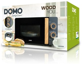 DOMO DO3320 mikrovlnná rúra WOOD YOU, antracitsivá