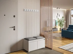 Nábytok do predsiene Konkor 80 + 2 kusy čalúnených nástenných panelov Pag 40x30, Farby: biela, Farba čalúnenia:: ekokoža Soft 011 (čierna)