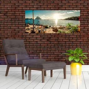 Obraz - Pláž s ľuďmi (120x50 cm)