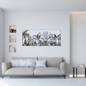 Obraz - Ilustrovaná džungľa (120x50 cm)