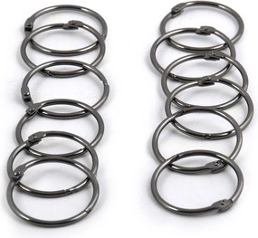 Matne čierne krúžky k sprchovému závesu v súprave 12 ks Ringo Small – Spirella