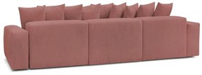 Svetloružová menčestrová rohová pohovka Voltaire – Bobochic Paris