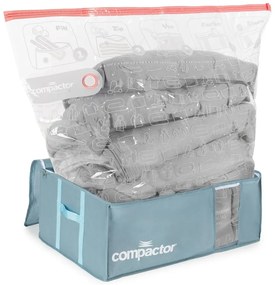 Vákuové plastové úložné boxy na oblečenie v súprave 3 ks 65x45x27 cm Blue Edition – Compactor