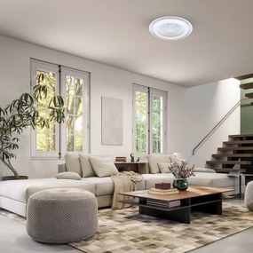 LED Stmievateľné stropné svietidlo s ventilátorom ZONDA LED/48W/230V strieborná + DO
